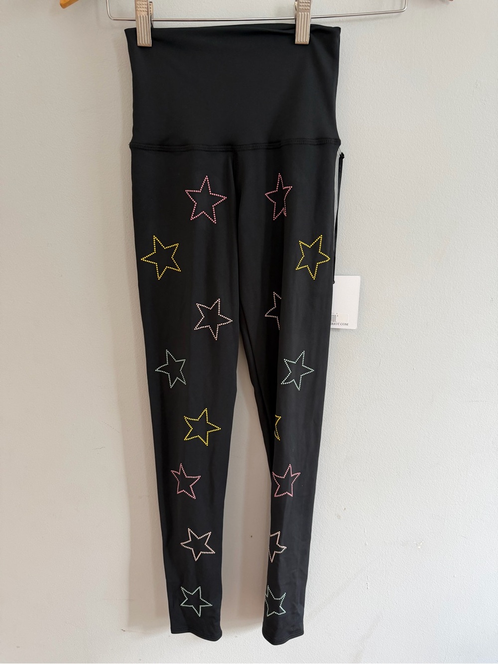 Beach Riot Sport Star Print Embellished Leggings Size S NWT